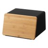 YAMAZAKI Metal Bread Box With Removable Bamboo Wooden Cutting Board