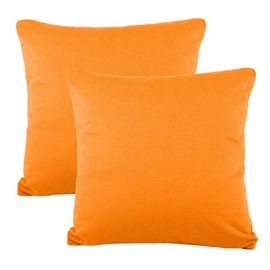 CelinaTex BeBasic Cushion Cover Double Pack 40 x 40 cm Orange Microfibre Decorative Cushion Cover Jersey