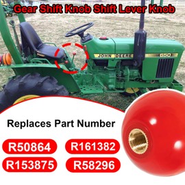 mooncar Red Gearshift Knob Shift Lever Knob Replacement for John Deere Tractors 1020 2640 2755 4430 4455 8430 Replace R50864 R161382 R153875 R58296