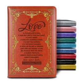 Love Is Patient Love Is Kind 1 Corinthians 13 Gift Scripture Journal Notebook Religious Christian Gift Inspirational Gift Bible Verse Gift Multi color Journal,1 Pack (Brown),(Love Patient-Brown)