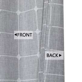 CAROMIO Farmhouse Valances for Windows Kitchen Bedroom Boho Gingham Linen Window Valance Curtains (Grey, 52x15 Inches)