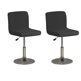AOSCTELF 2 Pack Bar Stool Covers with Backs, Stretch Washable Bar Stool Chair Covers Square Seat Stool Covers for Swivel Dining Chair Counter Stool Pub Black Furniture Chair- Black