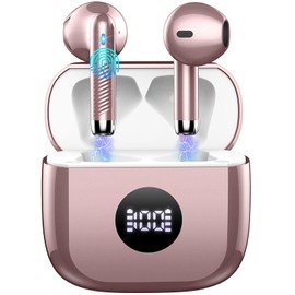 Wireless Earbuds, Bluetooth 5.4 Headphones HiFi Stereo, in Ear Earphones with 4 ENC Noise Cancelling Mics, 40H Playback Ear Buds with Case, IP7 Waterproof Headset with LED Display for Android iOS