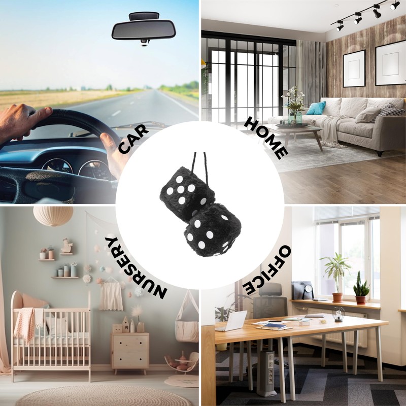 Sumex Branded Home & Car Mirrior Hanging Fluffy Furry Dice