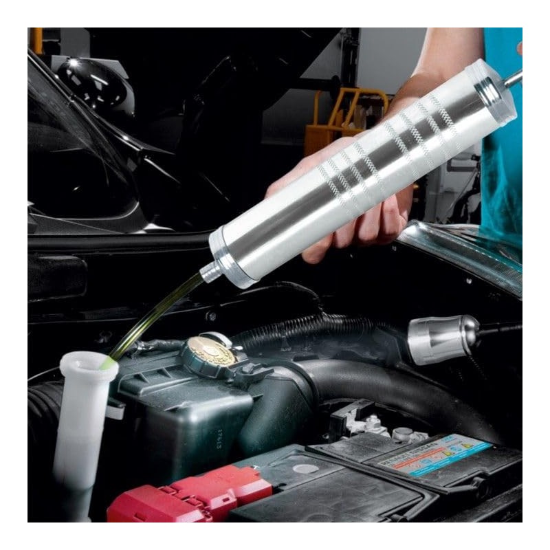 Autojack Manual Vacuum Oil Syringe, 500cc Aluminum Alloy Steel Transfer