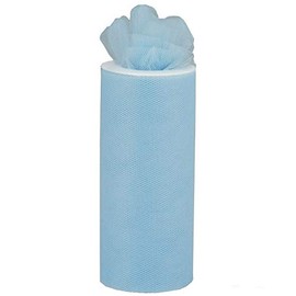 5pcs of 6" x 25 Yards Wedding Tulle Roll for Favors nkKN Pew Bows Decorations (Blue)