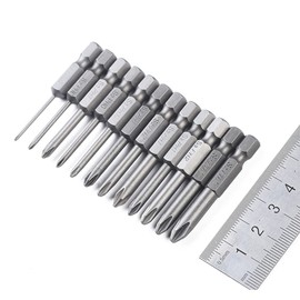 Fongmore 12Pcs 50mm Phillips Cross Head Screwdriver Bit Set 1/4 Inch Hex Shank Magnetic Cross Head Screw Driver Bit