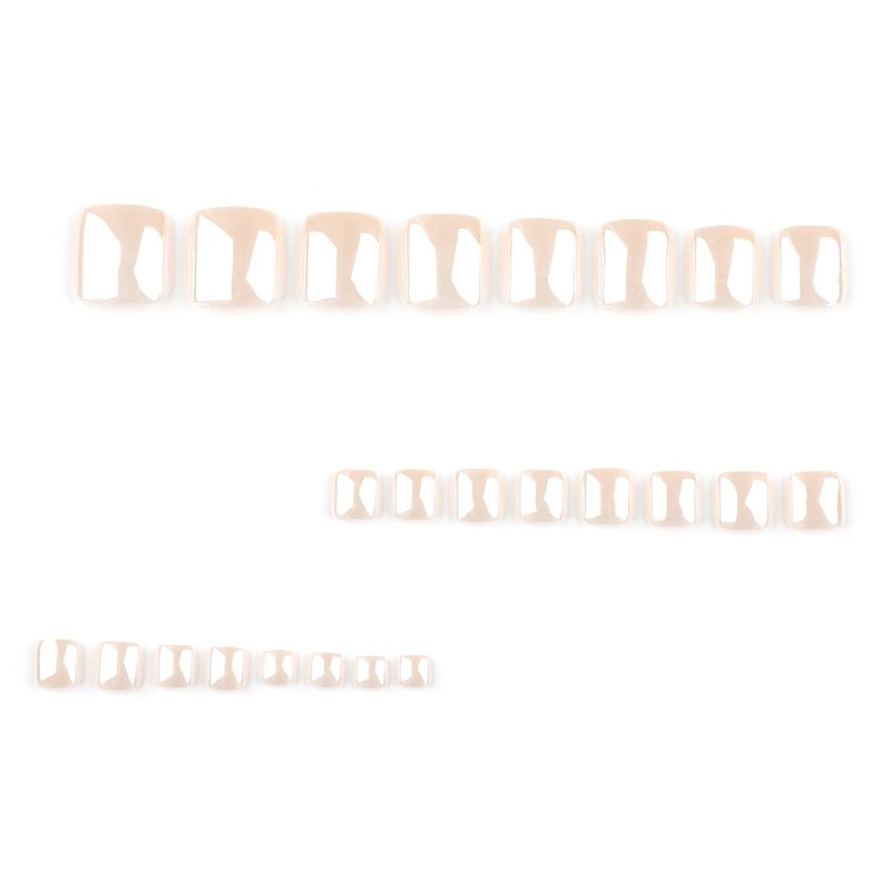 Chrome Press on Toenails‌ Short Square Fake Toe Nails with