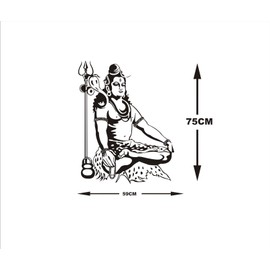 Wall Sticker Mahadev Spiritual Wall Decal and Sticker Size(59 75) cm