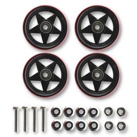 TAGATORON Aluminum Bearing Roller with 0.7 inch (19 mm) Plaling Set of 4 (7. Black (Red Pralin))