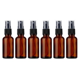 VANTOBEST 5PCS 30ml/1oz Empty Amber Glass Spray Bottles Refillable Fine Mist Spray Bottles Travel Size Container Storage for Essential Aromatherapy Perfume Cosmetic Sprays