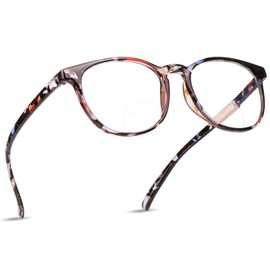 LifeArt Bifocal Reading Glasses with Round Lenses, Blue Light Blocking Glasses for Women (Pinkfloral, +0.00/+1.50 Magnification)