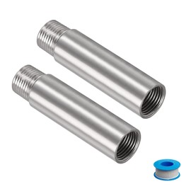 Awclub Shower Head Extension Arm, 4-Inch 1/2PT Male to 1/2PT Female Thread 304 Stainless Steel Cast Pipe Fitting Coupler 2 Pack