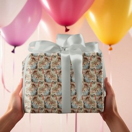 ZumBuys Playful Pathways Wrapping Paper Roll for Baby Gifts, Old Lady Who Lived in a Shoe Nursery Rhyme Theme, 90 gsm Fine Art Paper (Matte, 30"x72")