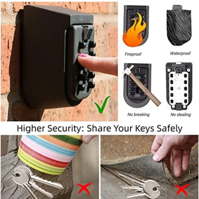 Push Button Key Keeper Box Wall Mount Key Storage Box