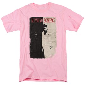 Scarface Vintage Poster Unisex Adult T-Shirt, Pink, Large