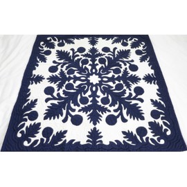 Hawaiian Quilt, Wall Hanging, Baby Crib Blanket, 100% Hand Quilted and 100% Hand Appliqued 42"x42"