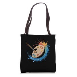 Art Teacher Artist Painting Paint Palette and Brushes Tote Bag