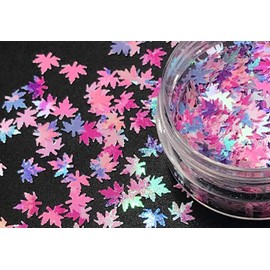 Nail Art Autumn Maple Leaf Varigated 5mm (3106 - Blissful - pink blue purple)