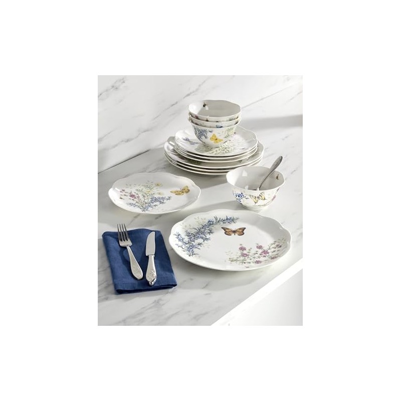 Lenox 897792 Butterfly Meadow Herbs 12-Piece Dinnerware Set