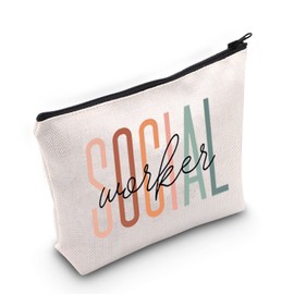 TOBGBE Volunteer Gift Women Social Worker Idea Appreciation Makeup Bag Social Worker Graduation Intern Inspirational Gifts (SW Worker)