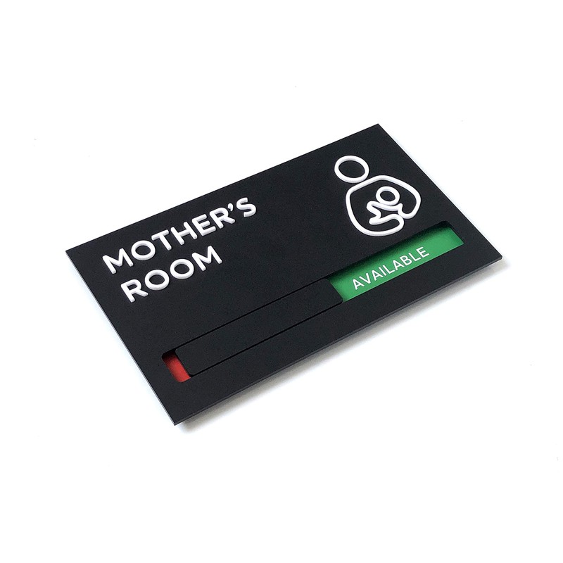 Kubik Letters Mothers Room Sign with Slider for Dual Messages