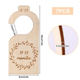 KINBOM 7pcs Wood Closet Dividers, From Newborn to 24 Months Nursery Decor Hanger Month Baby Closet Clothes Dividers for Closets Hanging Baby Closet Organizers