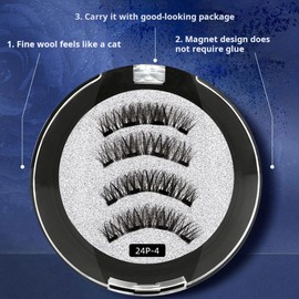 AIXXCUVQ Magnetic Suction False Eyelashes For Eye-catching Effect Transparent Soft Stem Fiber Non Stick Eyelashes Cosy, HPD07-4