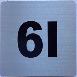 Apartment number 6I sign - UNIT NUMBER 6I SIGN (SILVER, SIZE 4x4 inch, DOUBLE SIDED TAPE) -Broadway Line
