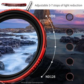 Haida 86mm VND+CPL 2 in 1 ND8-ND128 Adjustable Filter (3-7 Stops) for Camera Lens, Multi-Coating Nano-Coating Polarizer + Variable Neutral Density Filter with Lens Cap (Pro II-Series)