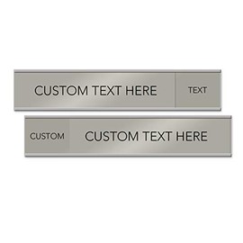 Customizable Quality Satin-Aluminum Slider Nameplates and Signs - 10 x 2 (Silver) for Office Door Signs, Meeting in Progress, Out of Office, Do Not Disturb and More