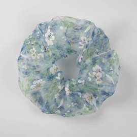 Spring Summer Floral Hair Scrunchies, Elegant Beige Floral Scrunchies Hair Scrunchies Elastic Hair Ties Soft Hair-Friendly Snag-Free Scrunchies for Women Girl (Daisy)