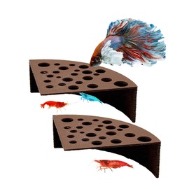 CTWPets Half Shrimp Breeding Protector | Shrimp Breeding Cave Aquarium Tunnel (Brown, 2 Pack)