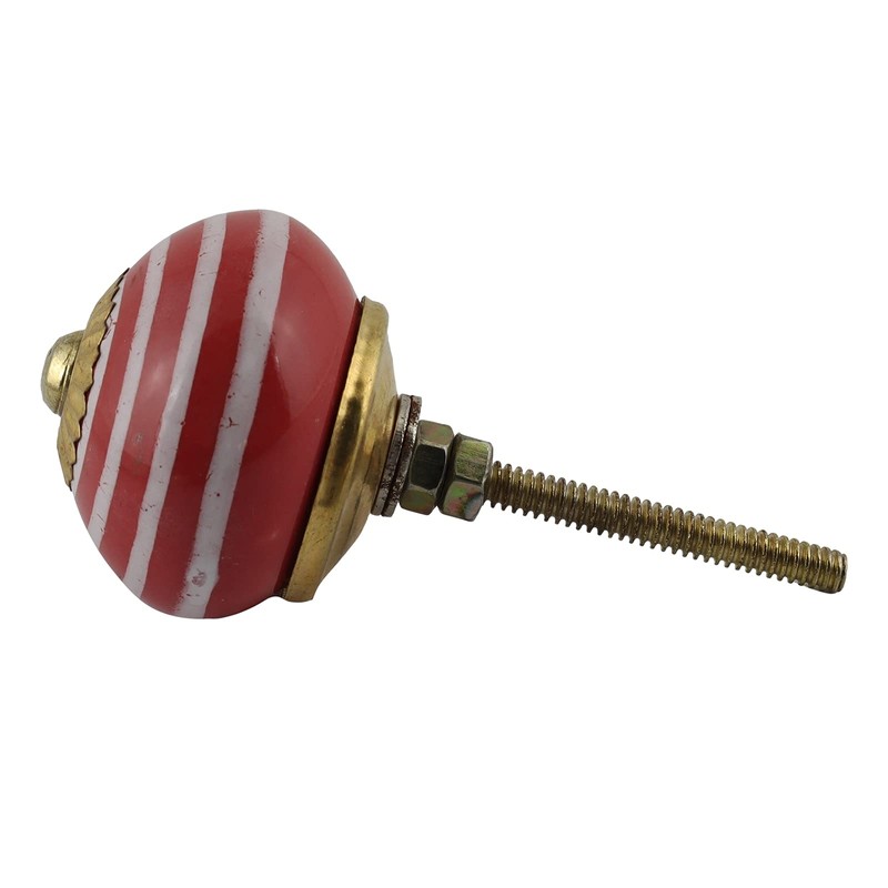 Freak Scene Shabby Chic Ceramic Furniture Knob Red / White