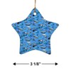 Ocean Life Whale Dolphin Manatee Shark Pattern Star-Shaped Porcelain Holiday