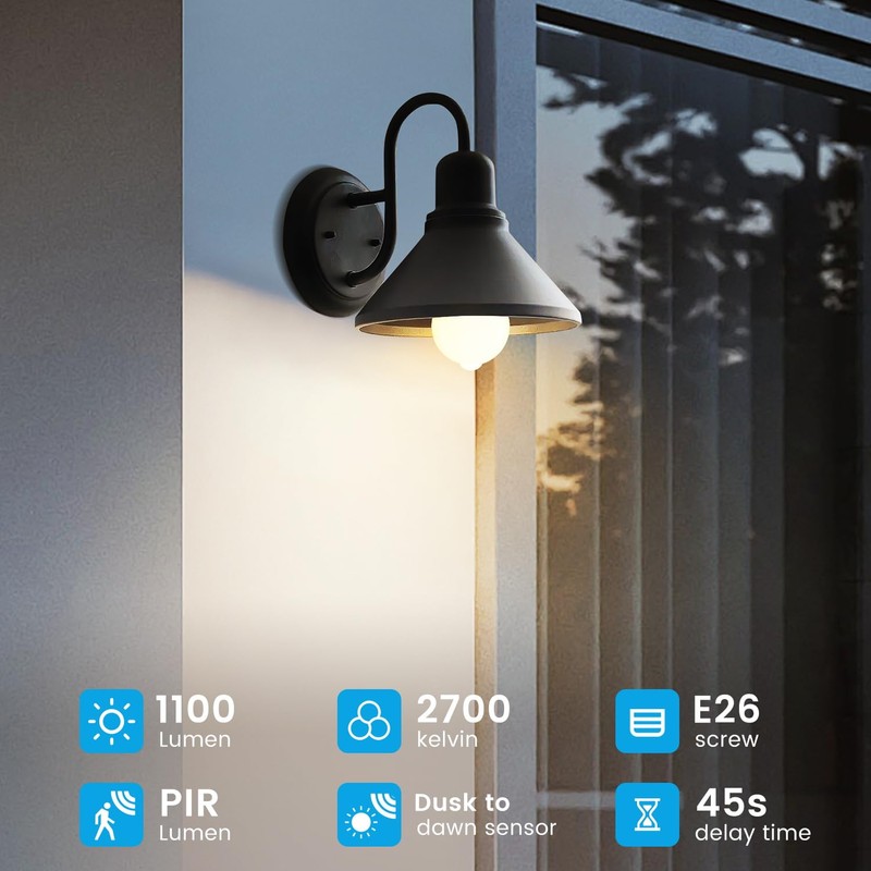 Aovpex Motion Sensor Light Bulbs, 100W Equivalent Motion Activated Security