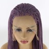 BTWTRY Purple Braided Wig Micro Braided Hair Synthetic Lace Front