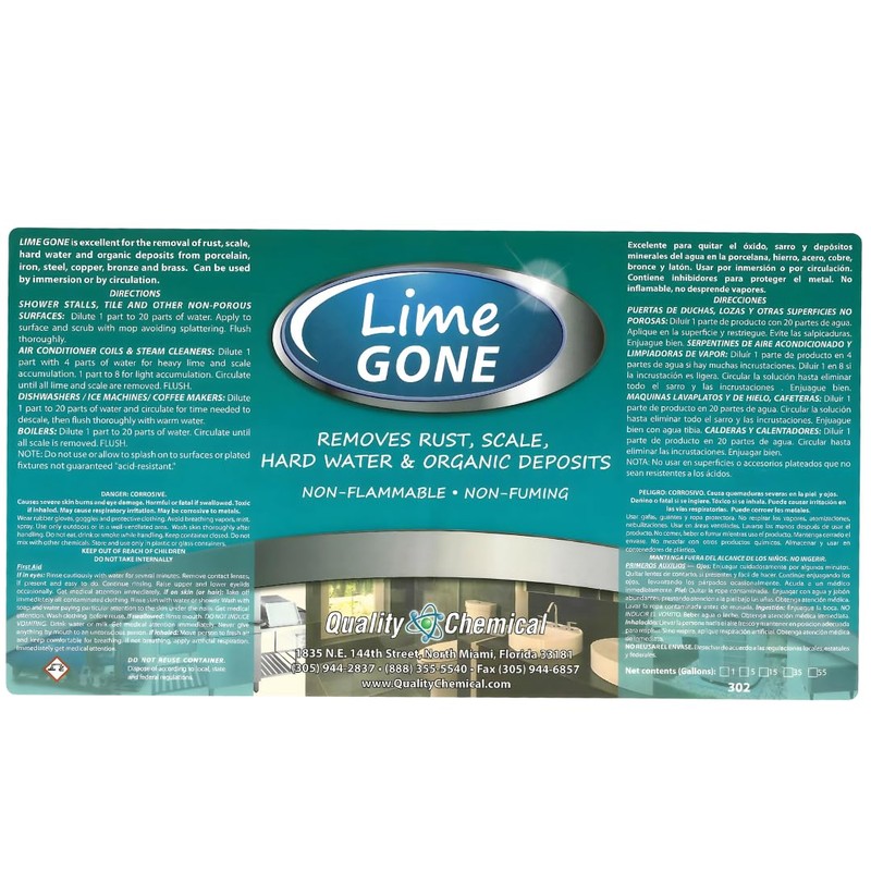 Quality Chemical Lime-Gone Remover - Calcium, Lime and Hard Water