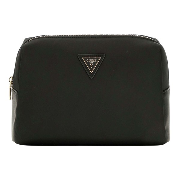 GUESS Large Top Zip Cosmetic Bag Black, black