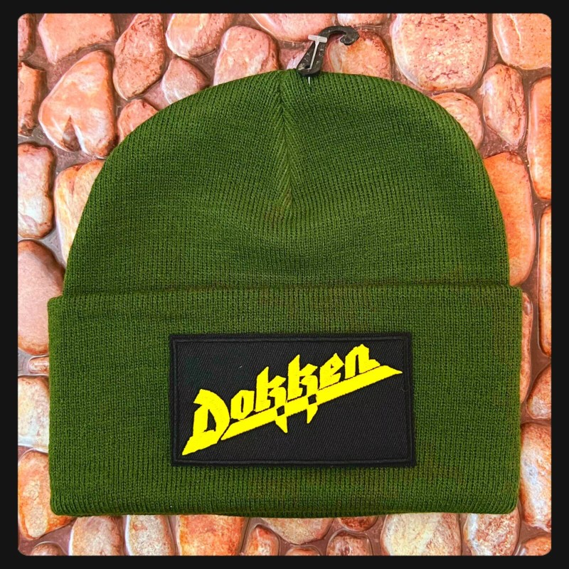 DOKKEN BLACK BEANIE PATCHED ( SCROLL FOR OTHER COLORS )
