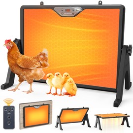 Innoland Chicken Coop Heater, 180W Coop Heater Double-Sided Smart Chicken Heater, 86-167℉ Chicken Coop Warmer Thermostat, Radiant Heat Panel with Remote | Light | Timer for Poultry