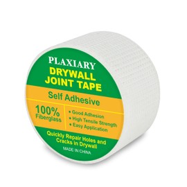 PLAXIARY Drywall Joint Repair Tape Self Adhesive Fiberglass Wall Repair Tape Drywall Mesh Tape 2 Inch x 66 Feet Self Adhesive Fiberglass Wall Crack and Seam Patch