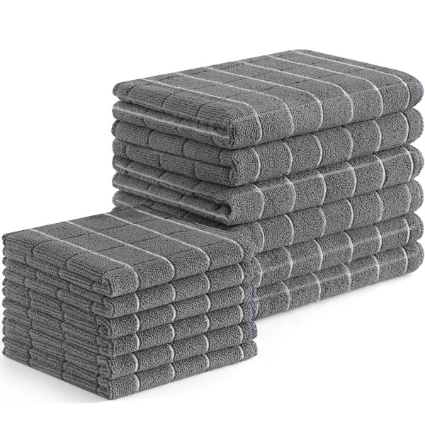 Homaxy Microfiber Kitchen Towels and Dishcloths Set, 12 Pack Soft