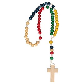 Butzon & Bercker Rosary Mission Knotted Colourful Wooden Beads 27 cm Prayer Beads, Wood