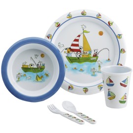 Flamefield Kid's Freddie and Friends Dining Set (Pack of 5) - White/Blue