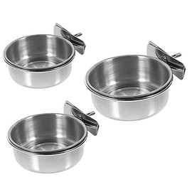 ibasenice 3 Piezas Tazones Inoxidable para Aves de Comederos y Bebederos para Periquitos Tazones Resistentes y Estables para Jaulas de Pájaros