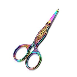 OdontoMed2011 Multi Titanium Color Rainbow Sewing Craft Embroidery Scissors 3.5" Fish Style DIY Tools Dressmaker Shears Scissors for Embroidery, Craft, Needle Work, Art Work & Everyday Use