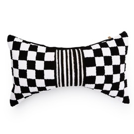 MACKENZIE-CHILDS Throw Pillow, Decorative Pillow, Black Check Bow