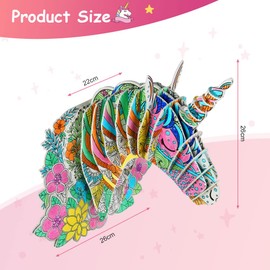 OSDUE 3D Coloring Puzzle, Unicorn Puzzle Creative DIY Painting Educational Craft Kits, creative Arts and Crafts Gifts For Girls, 3D Puzzles for Kids 3-12, Girls Kid Christmas Birthday