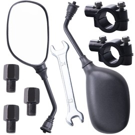 MRELC ATV Mirrors, 8MM10MM ATV Rear View Mirror, Motorcycle Mirrors with 7/8" Handlebar Mount Compatible with Scooter Snowmobile Mope electric bike, 360 Degrees Ball-Type Adjustment